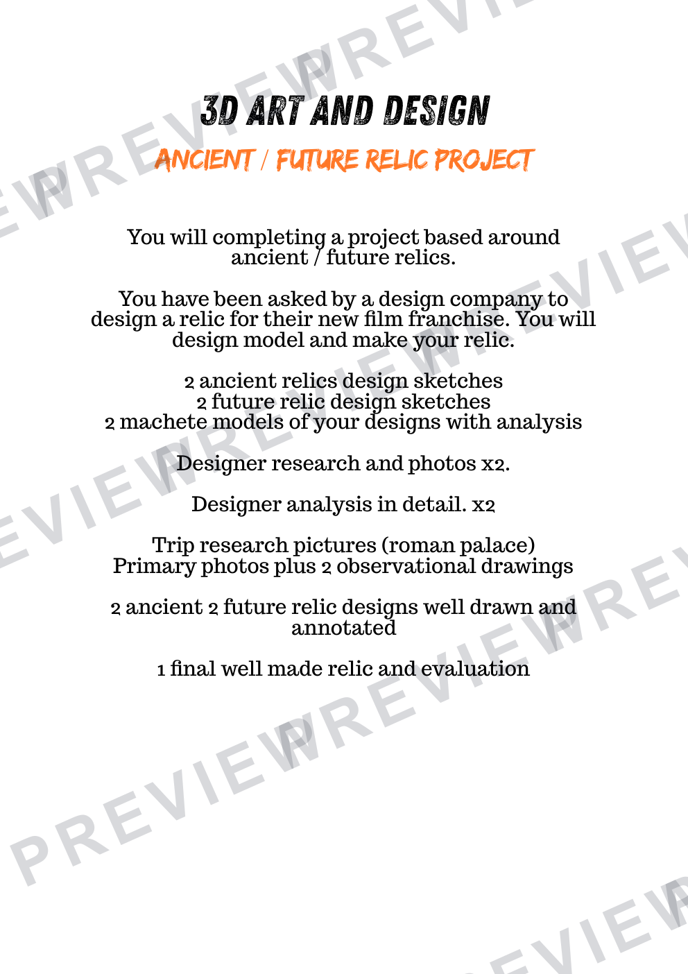 KS4 ancient/future relic work book 2025  preview page 2