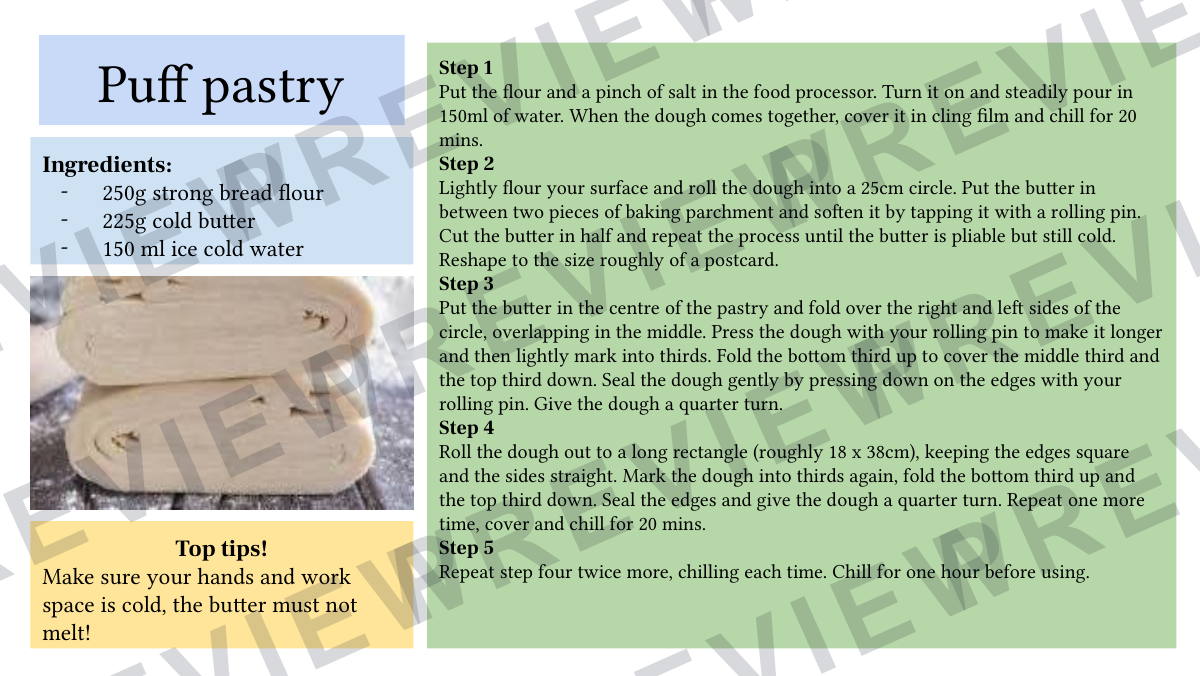 Hospitality and catering recipe booklet year KS4  preview page 5