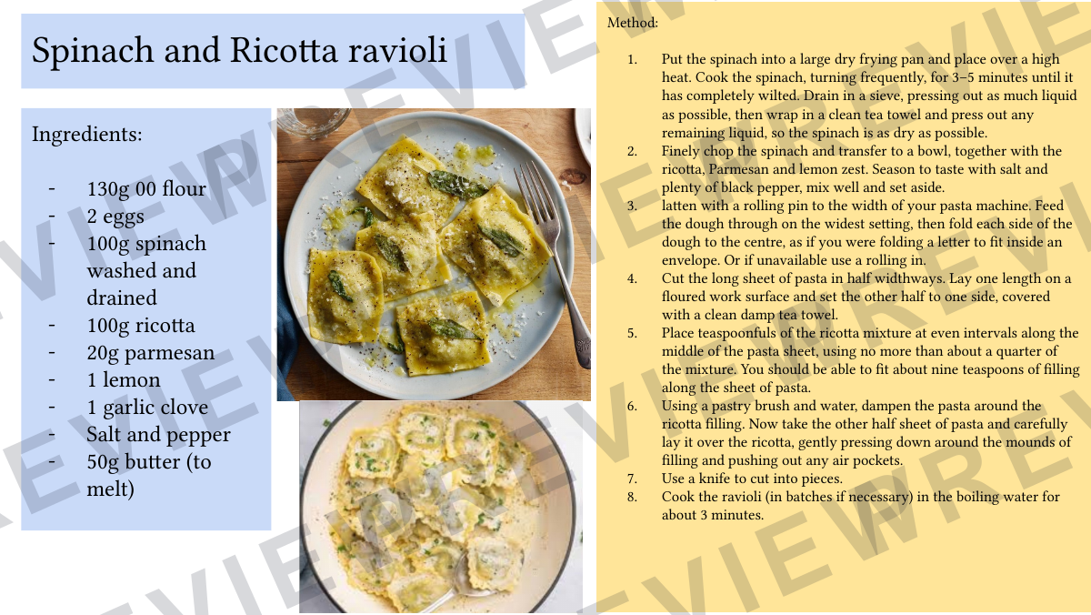 Hospitality and catering recipe booklet year KS4  preview page 10