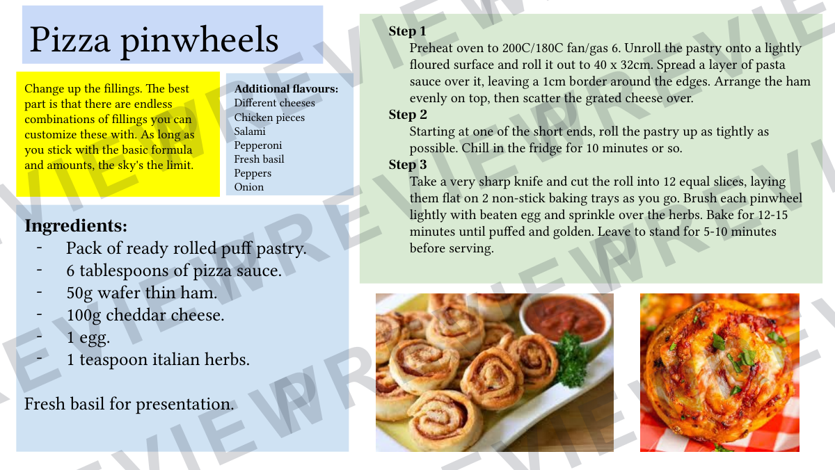 Hospitality and catering recipe booklet year KS4  preview page 18