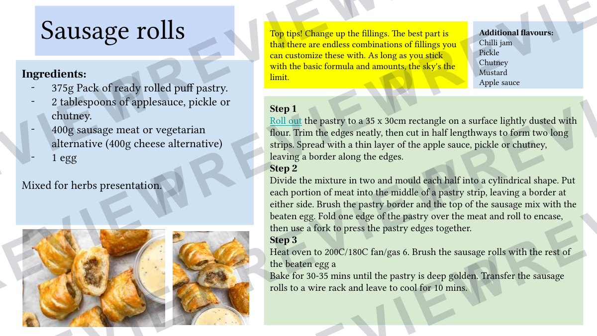 Hospitality and catering recipe booklet year KS4  preview page 19