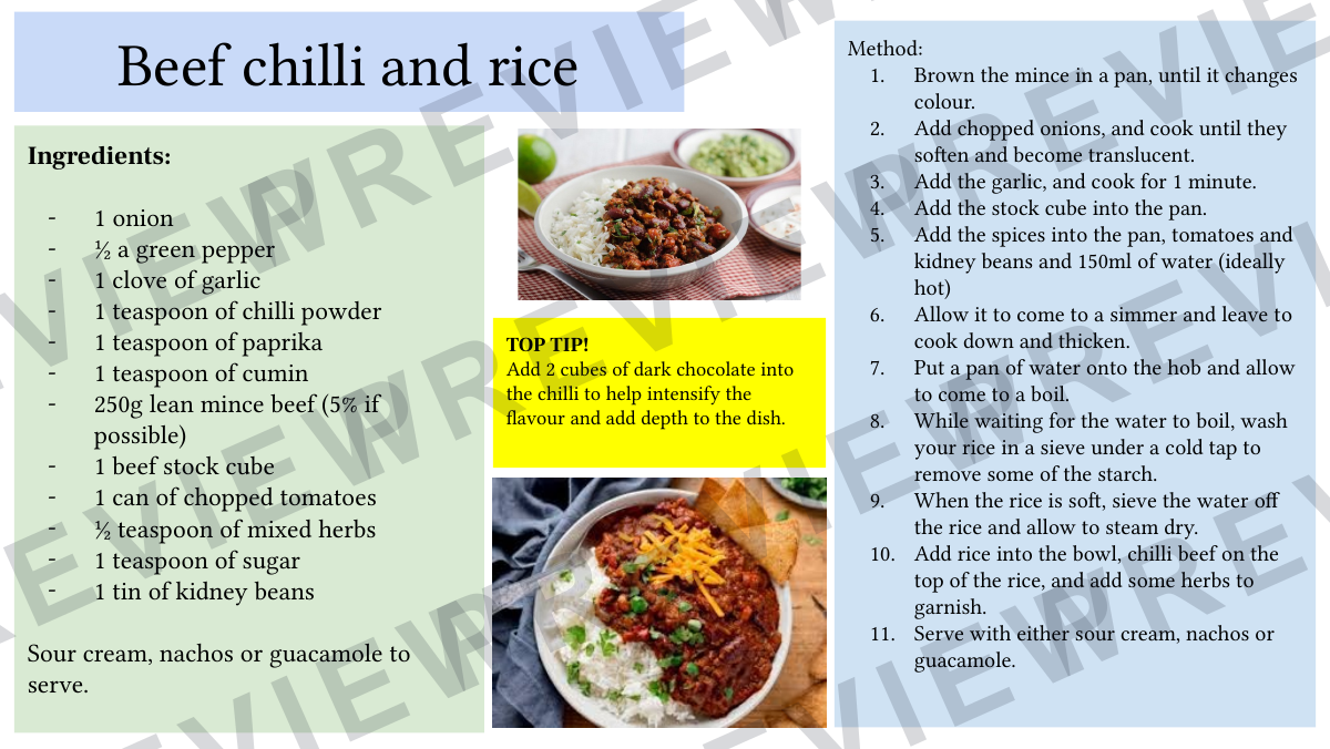 Hospitality and catering recipe booklet year KS4  preview page 21