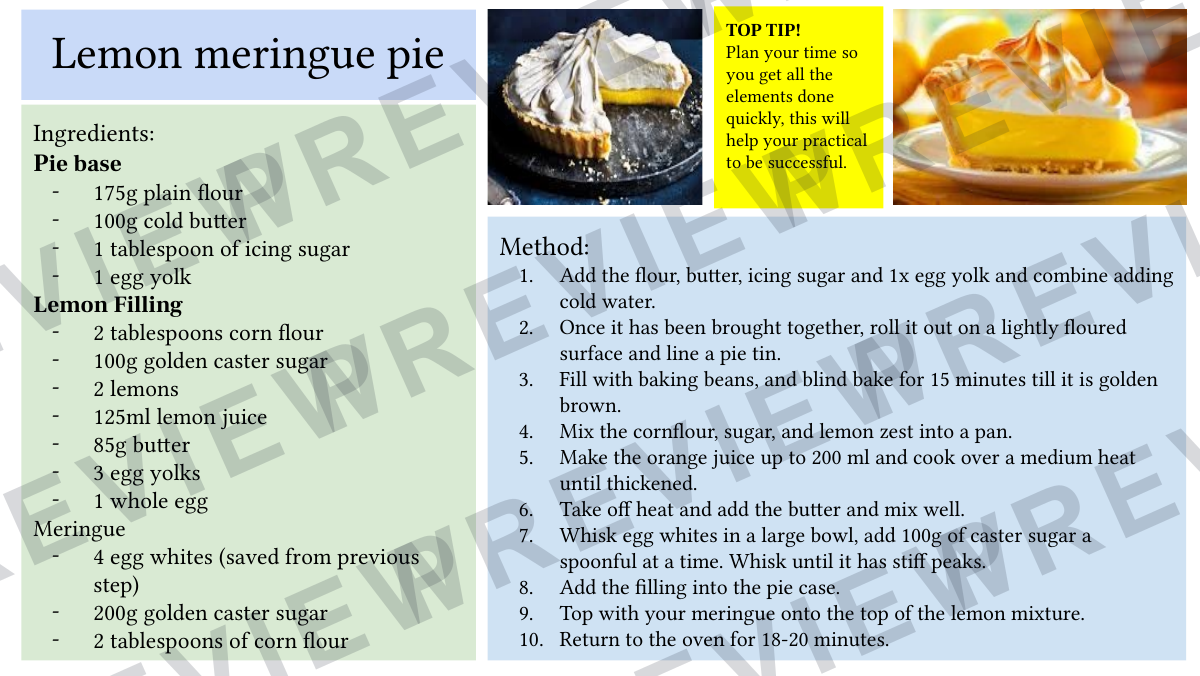 Hospitality and catering recipe booklet year KS4  preview page 24