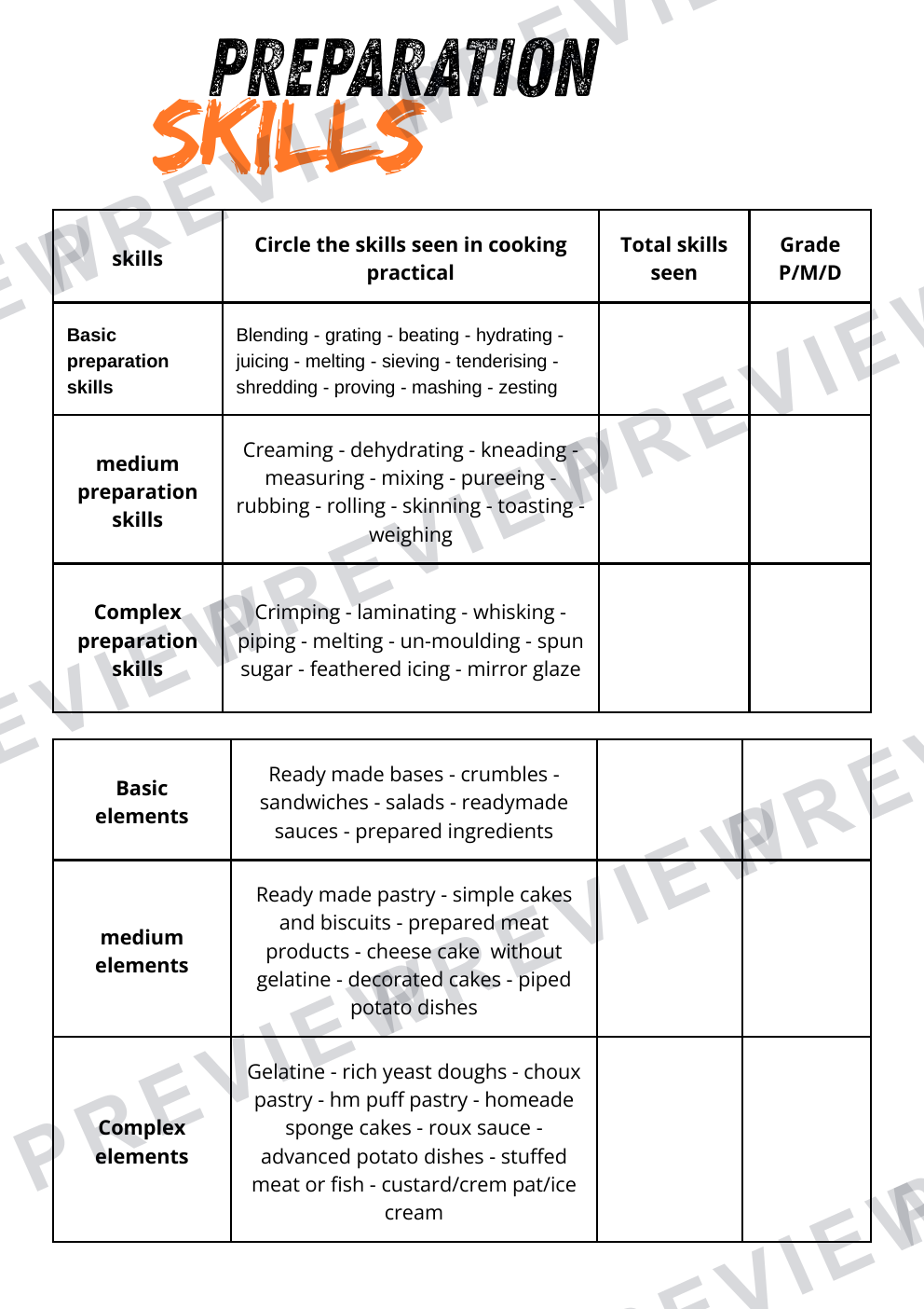 KS3/4 Hospitality assessment booklet new  preview page 2