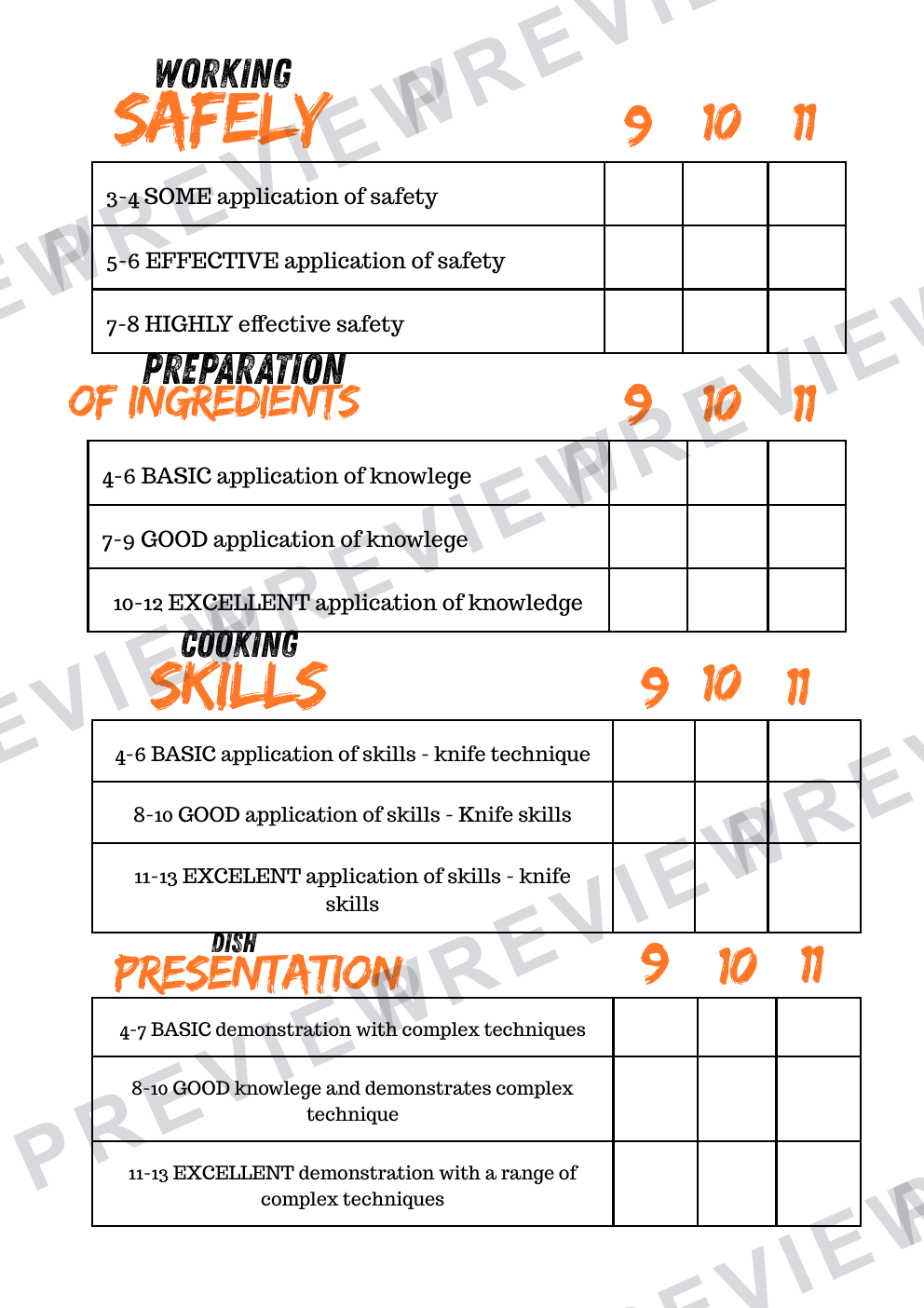 KS3/4 Hospitality assessment booklet new  preview page 6