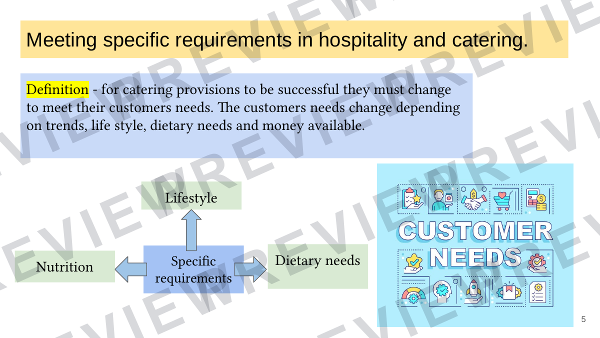 Hospitality and catering lesson 4  preview page 5