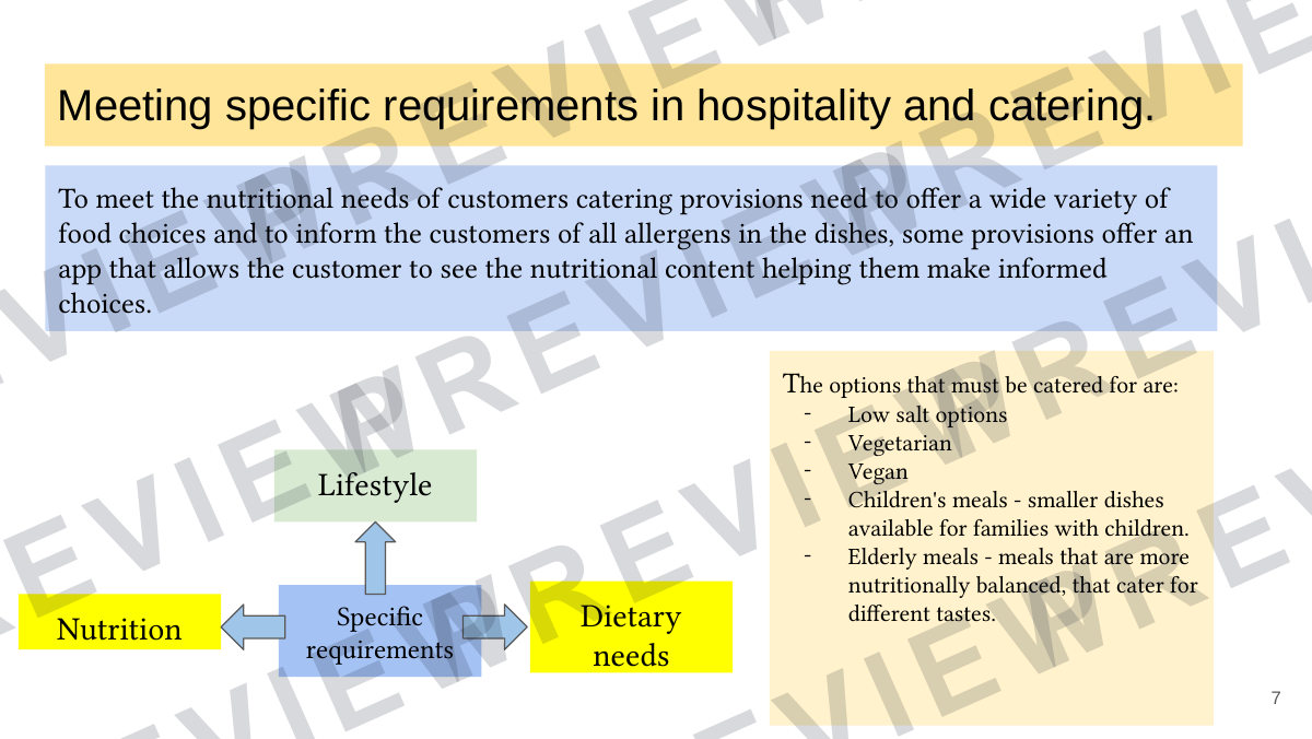 Hospitality and catering lesson 4  preview page 7