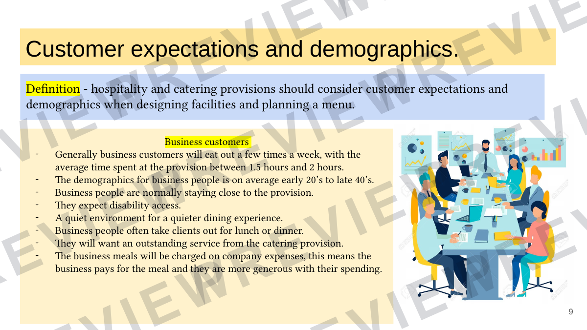 Hospitality and catering lesson 4  preview page 9
