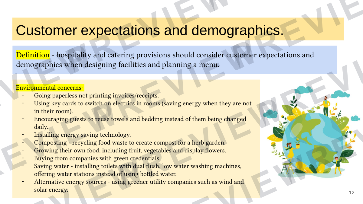 Hospitality and catering lesson 4  preview page 12