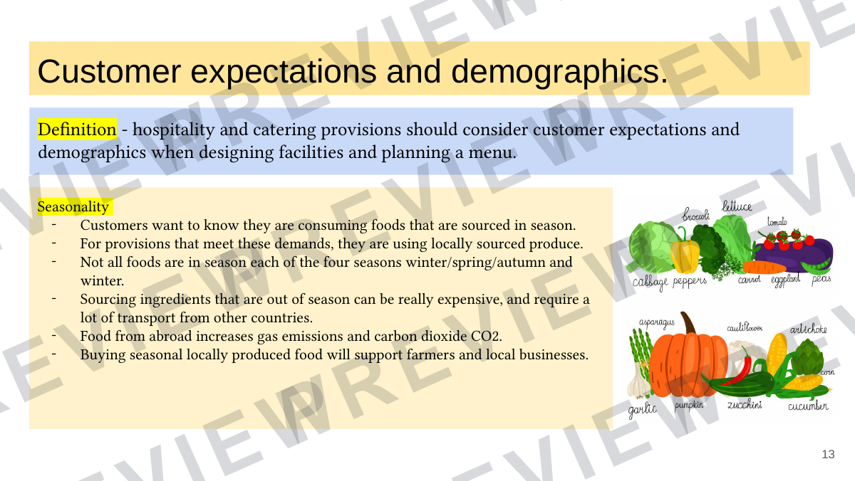 Hospitality and catering lesson 4  preview page 13