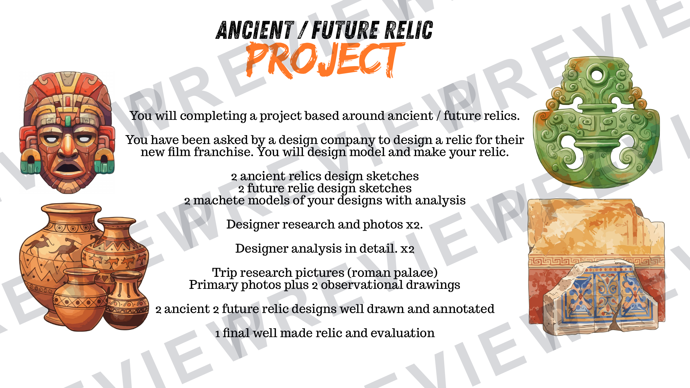 3D design Ancient/future relic powerpoint for year 10  preview page 2