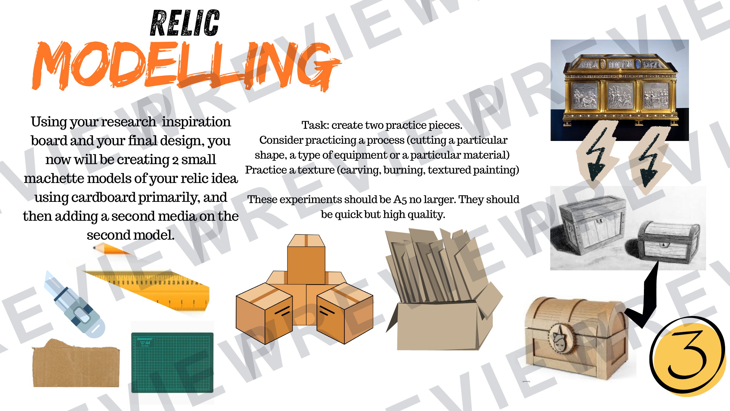 3D design Ancient/future relic powerpoint for year 10  preview page 14