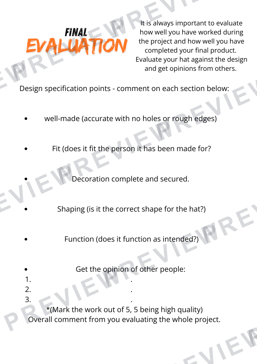 Textiles Year 9 Mad Hatters project  preview page 9