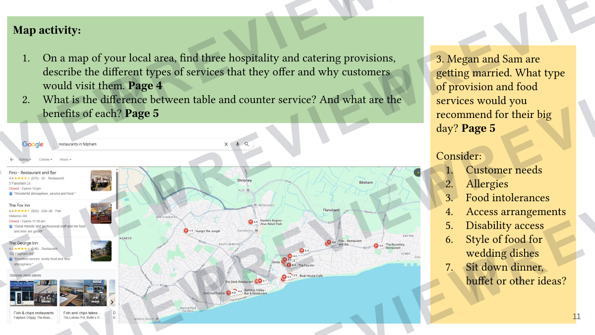 Hospitality and catering level 1-2 booklet 1  preview page 11
