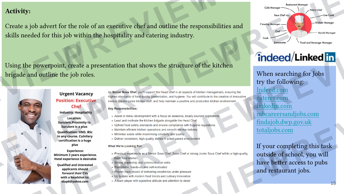 Hospitality and catering level 1-2 booklet 1  preview page 15