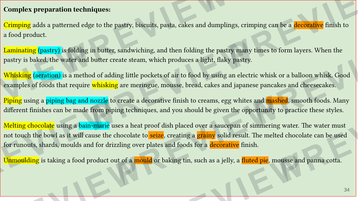 Hospitality and catering level 1-2 booklet 1  preview page 34