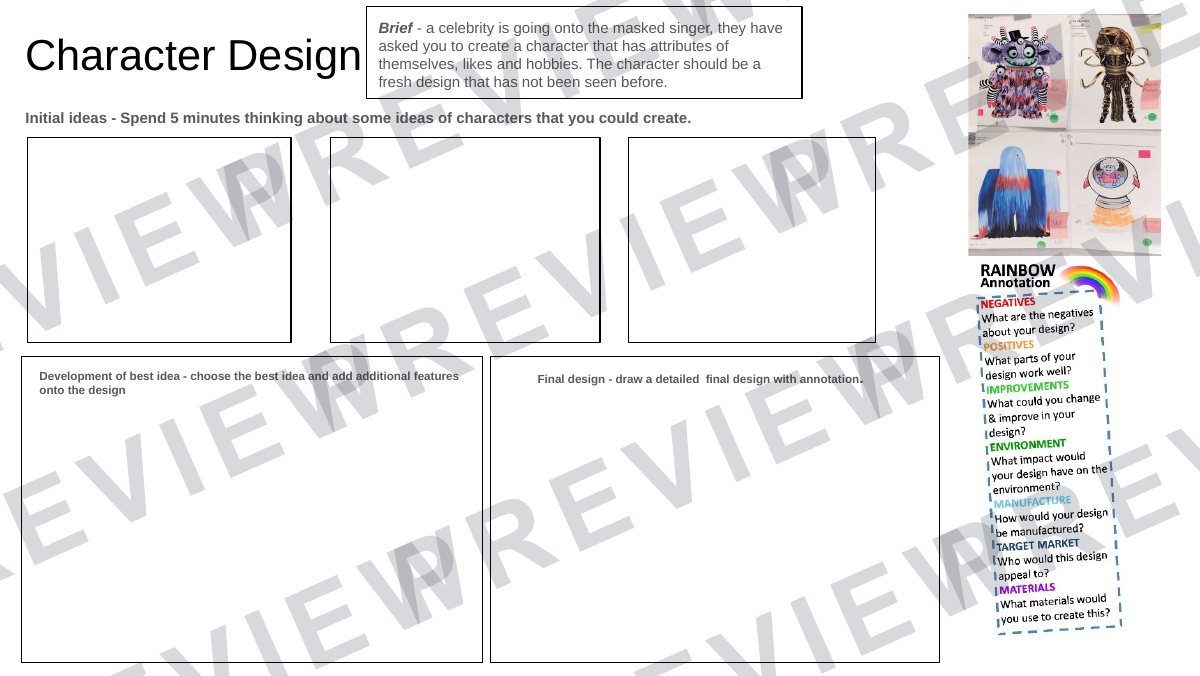 Masked singer design cover lesson task  preview page 1