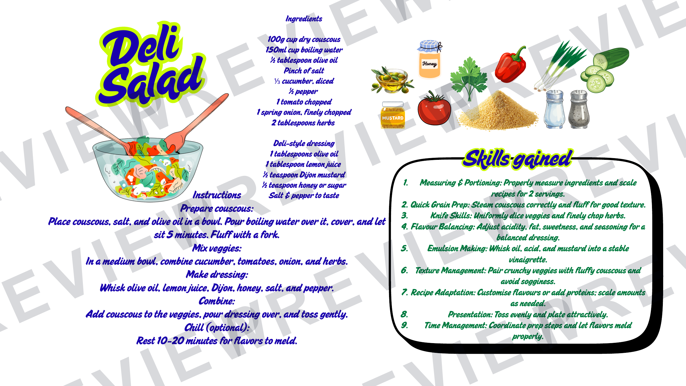 Year 7 rotational recipe book with evaluations  preview page 2