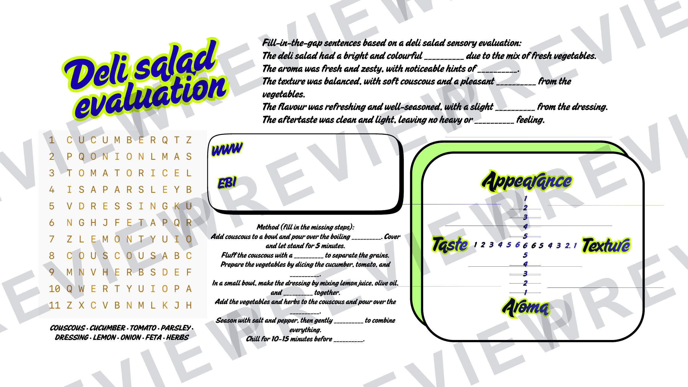 Year 7 rotational recipe book with evaluations  preview page 3
