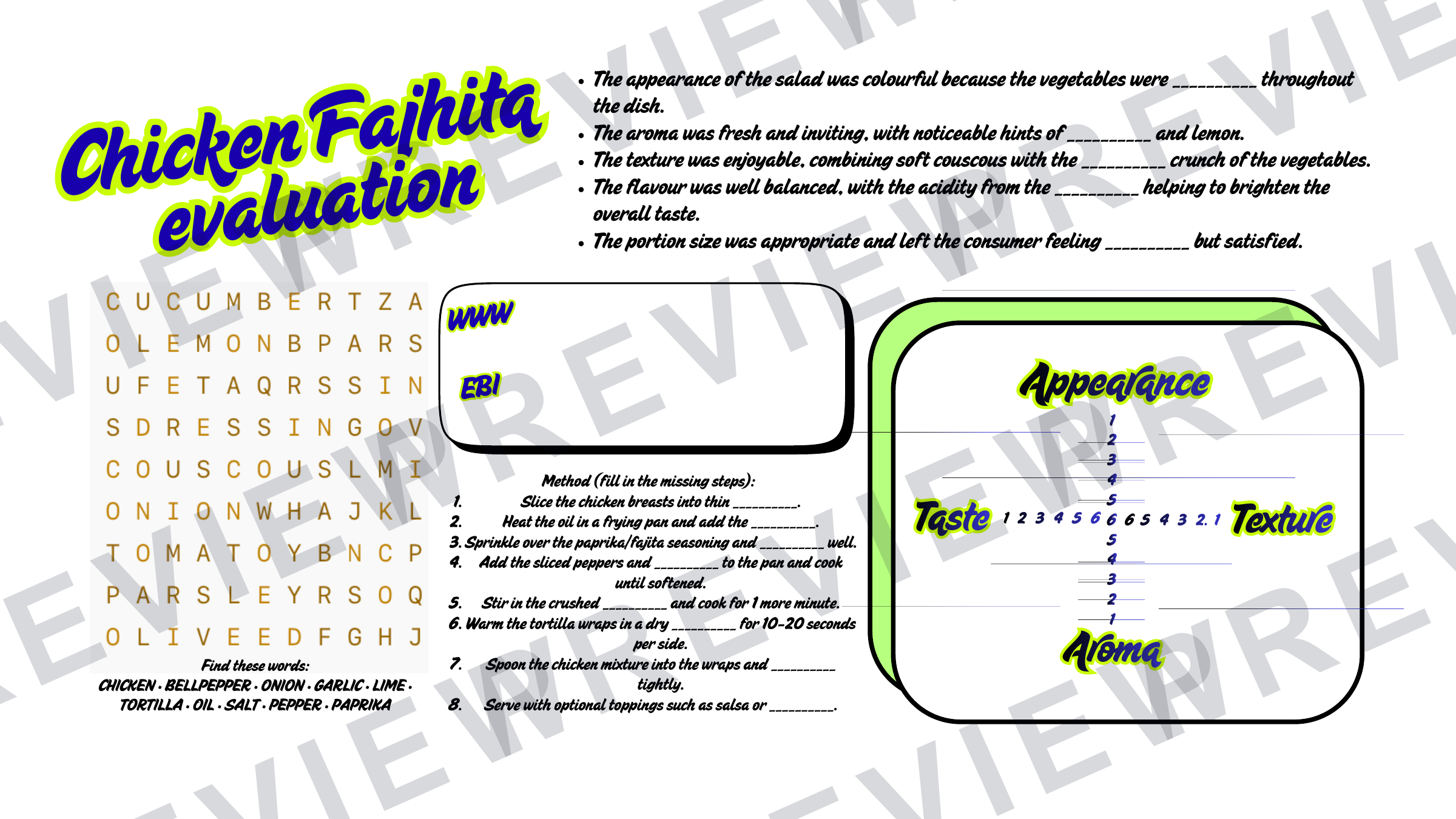 Year 7 rotational recipe book with evaluations  preview page 5