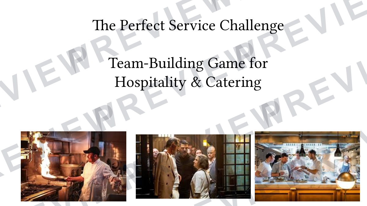 The perfect service lesson game KS4 Hospitality  preview page 1