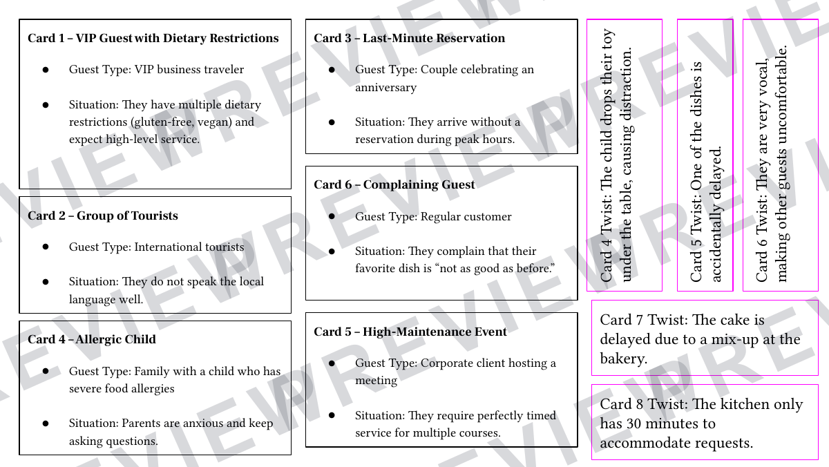 The perfect service lesson game KS4 Hospitality  preview page 3