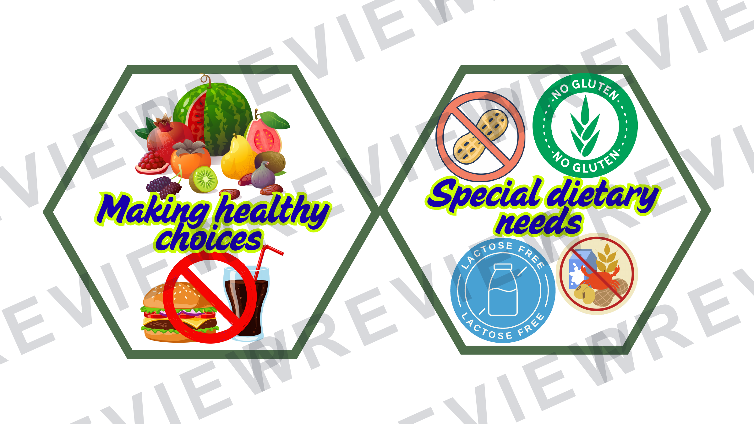 Hexagon display catering food preparation skills preview page 8