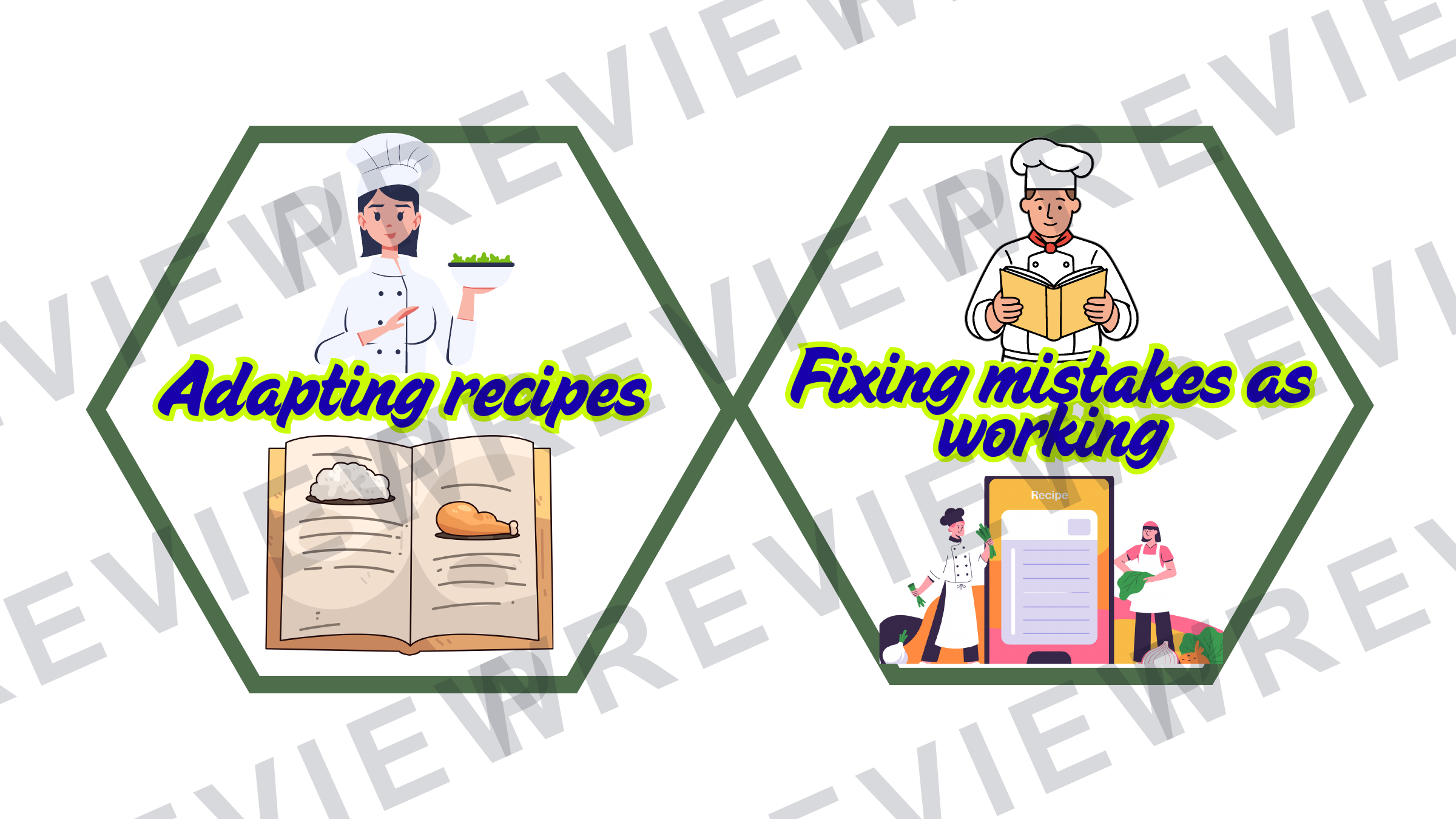 Hexagon display catering food preparation skills preview page 12