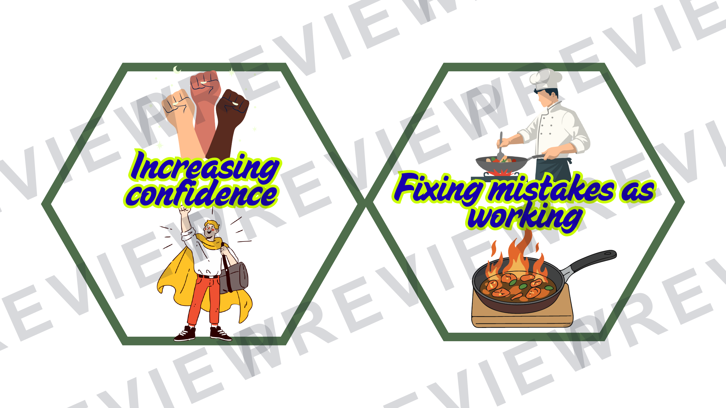 Hexagon display catering food preparation skills preview page 13