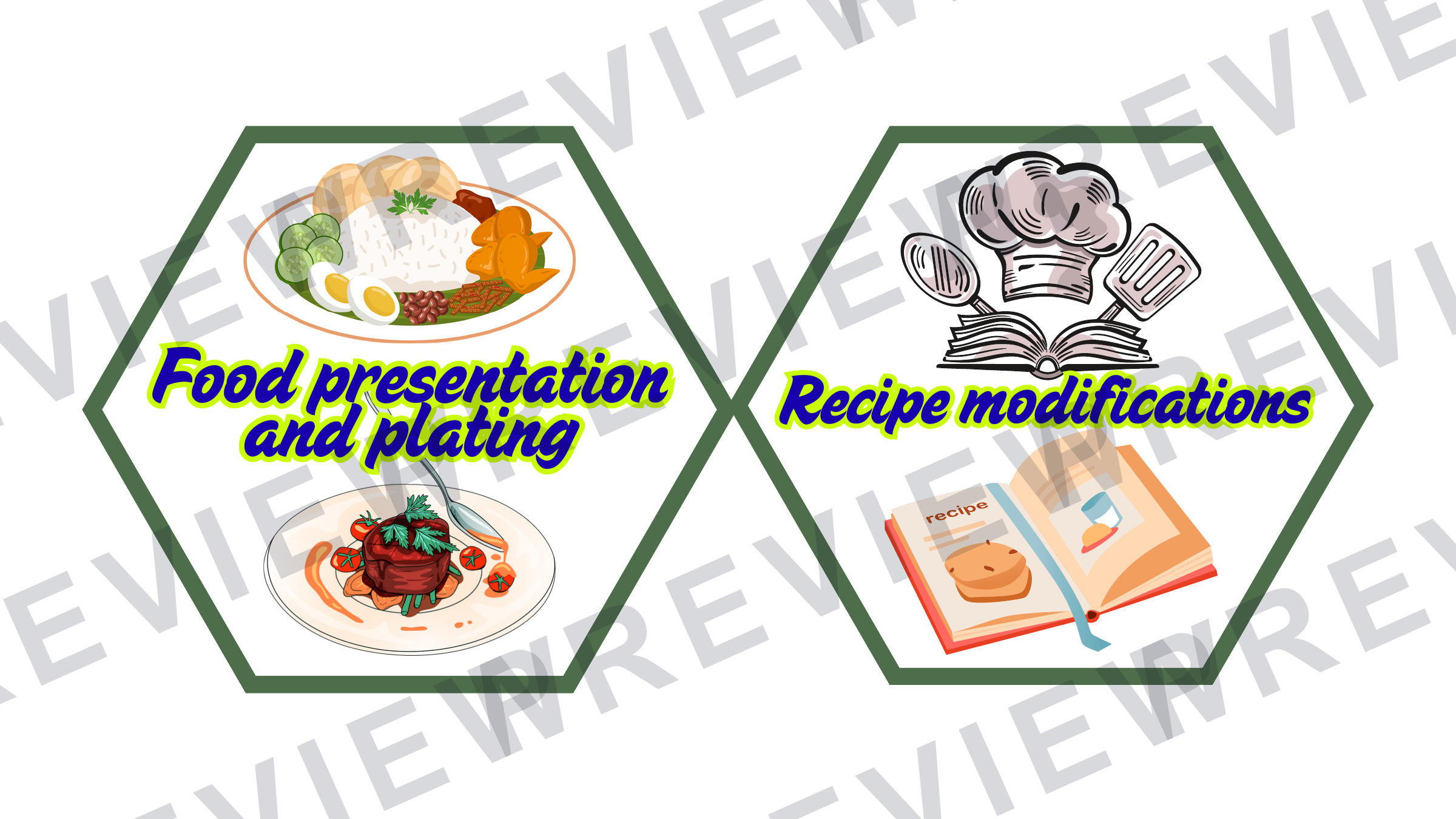 Hexagon display catering food preparation skills preview page 14