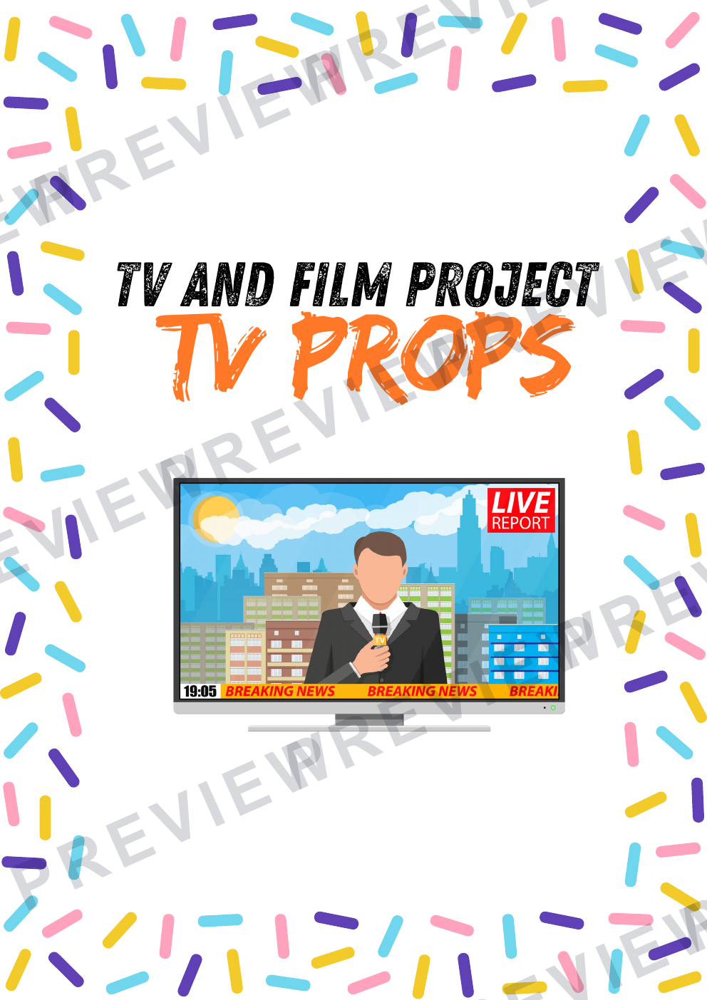 3D design TV prop mini project workbook KS3/4  preview page 1