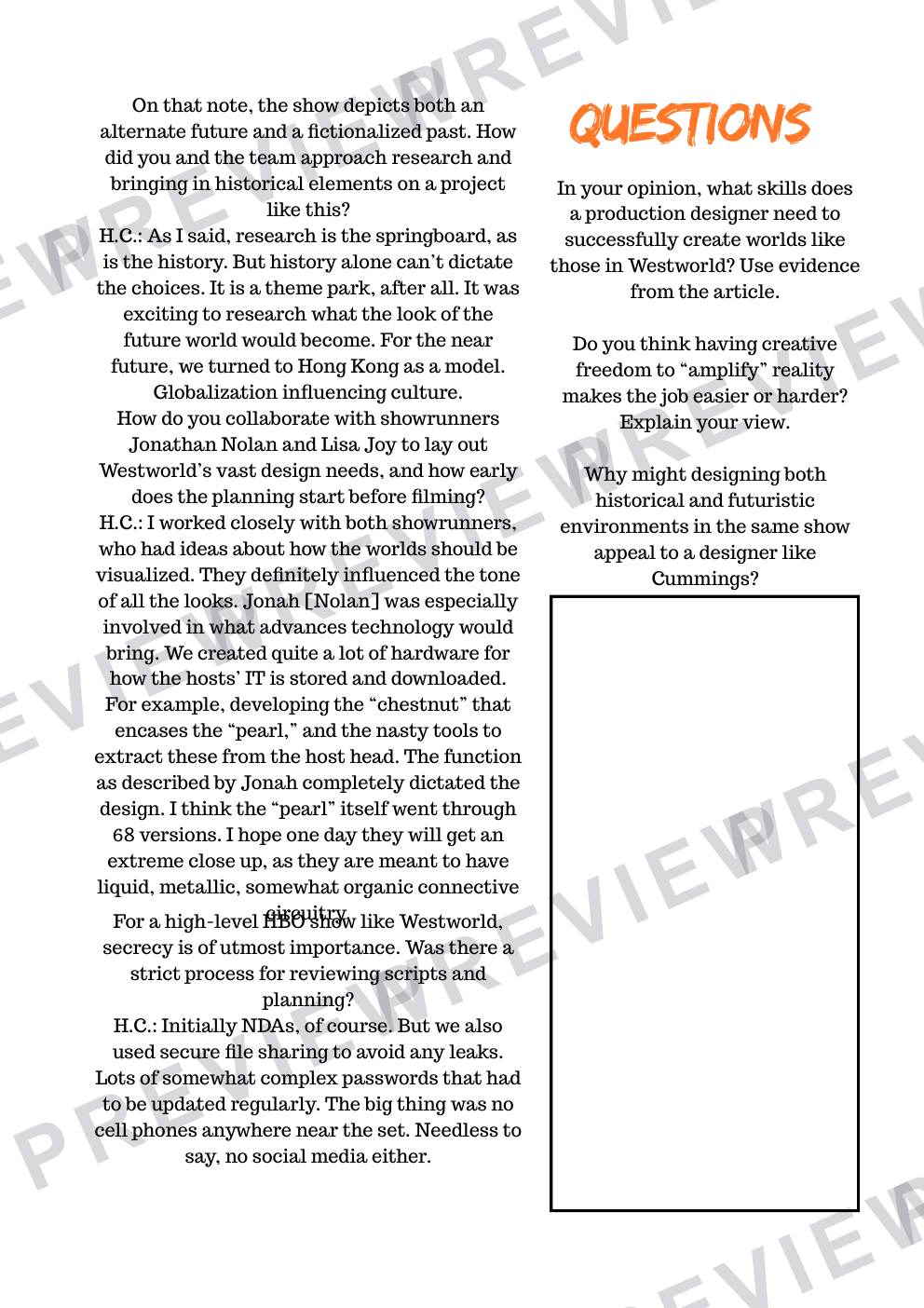 3D design TV prop mini project workbook KS3/4  preview page 5