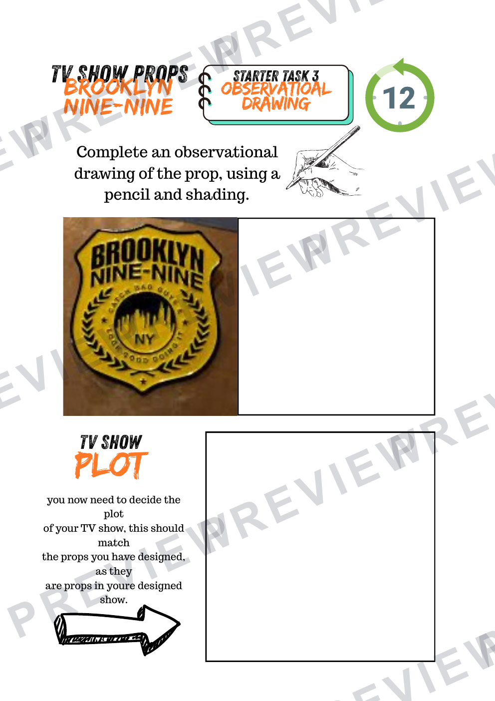 3D design TV prop mini project workbook KS3/4  preview page 8