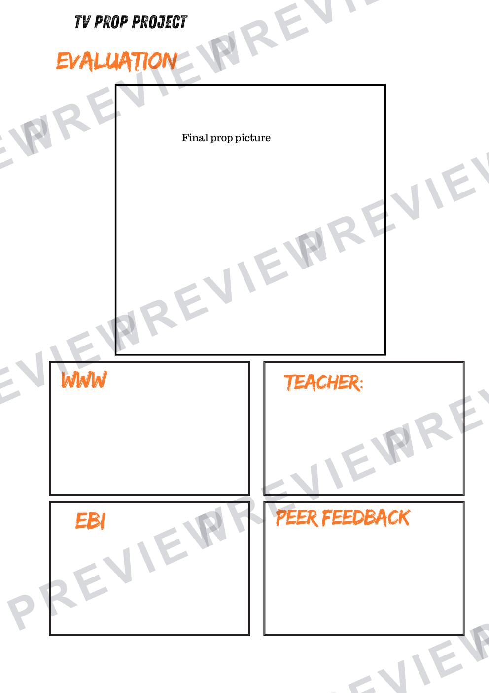 3D design TV prop mini project workbook KS3/4  preview page 13