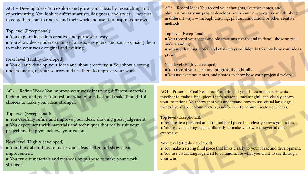 3D design KS4 GCSE assessment pack  preview page 5
