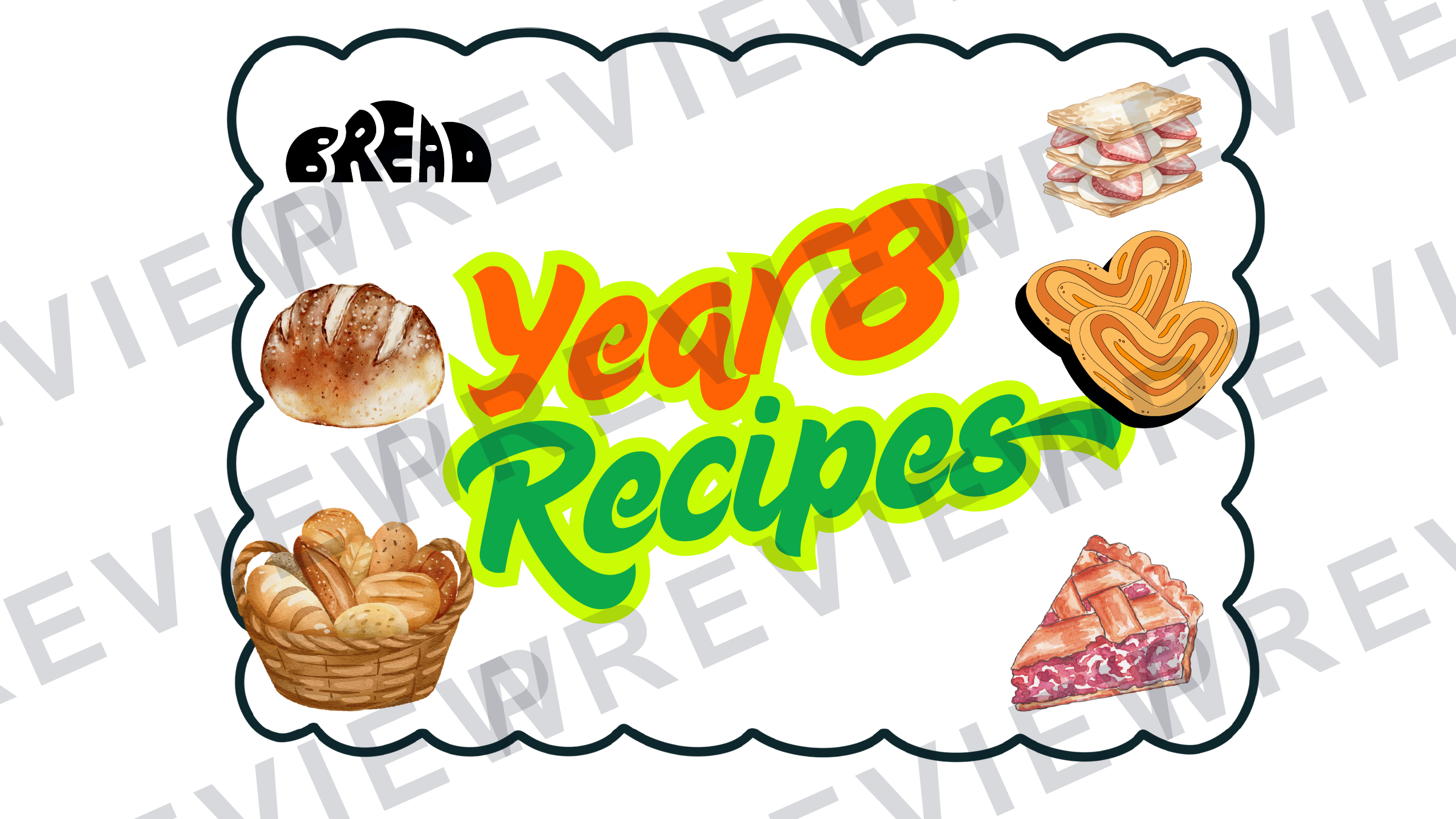 Year 8 recipe book for term rotation skill building  preview page 1