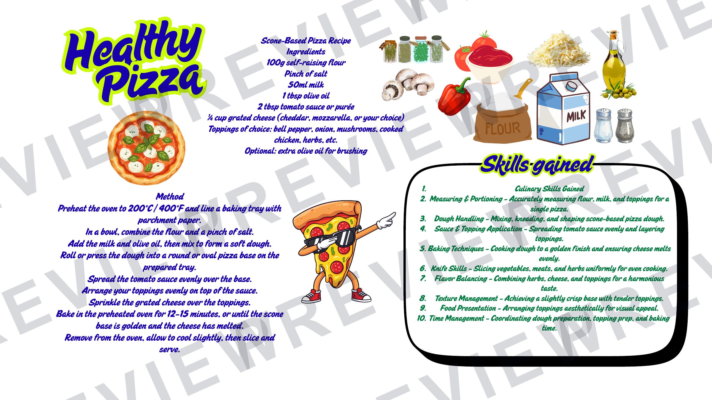 Year 8 recipe book for term rotation skill building  preview page 2