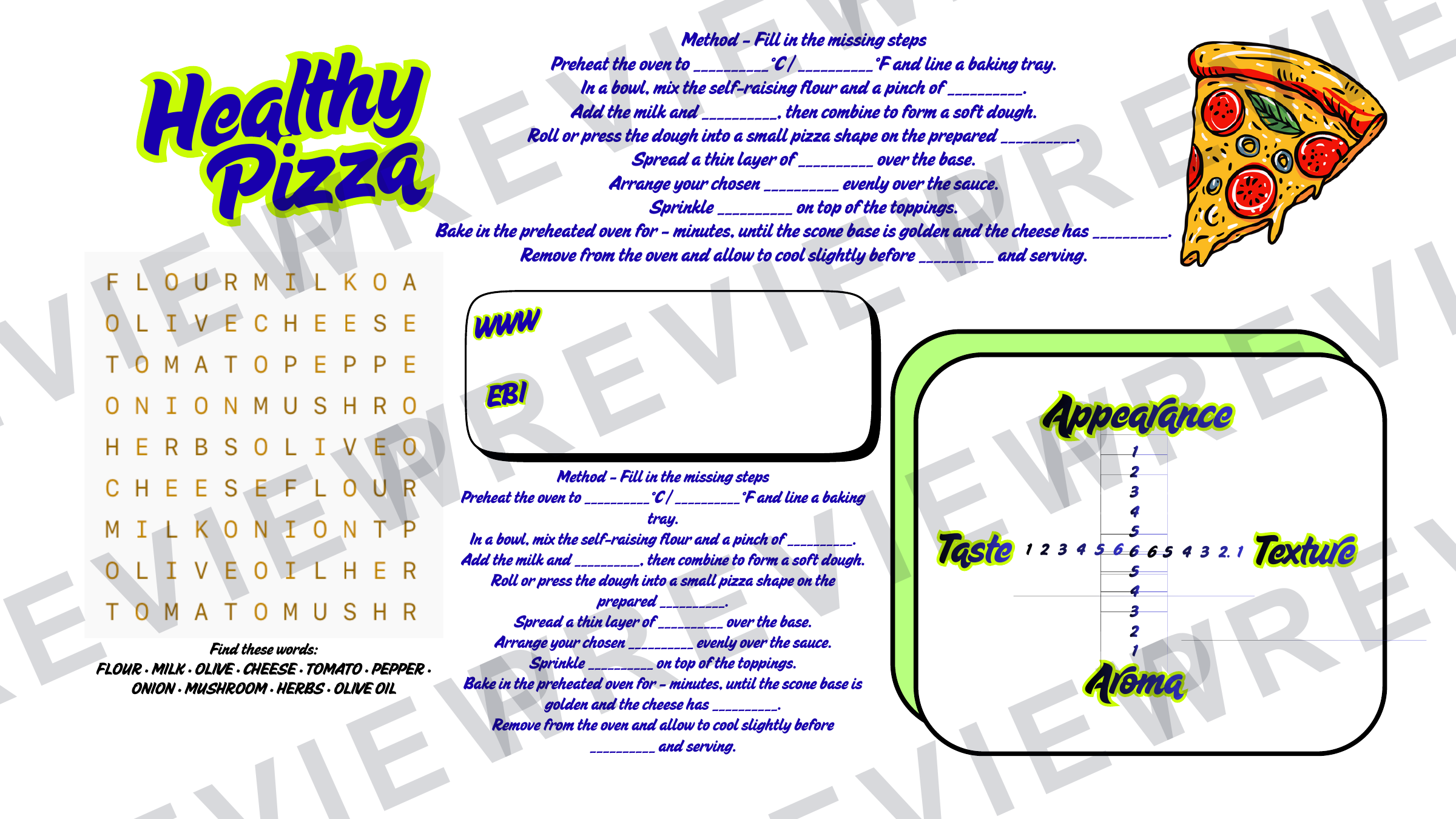 Year 8 recipe book for term rotation skill building  preview page 3