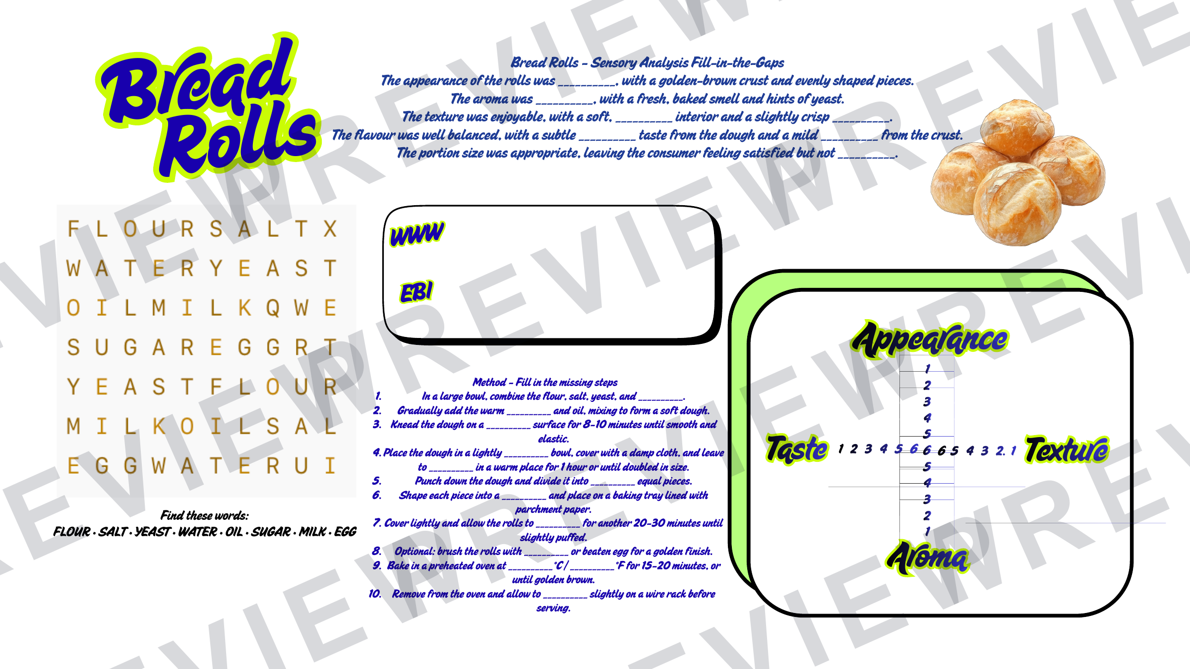 Year 8 recipe book for term rotation skill building  preview page 5