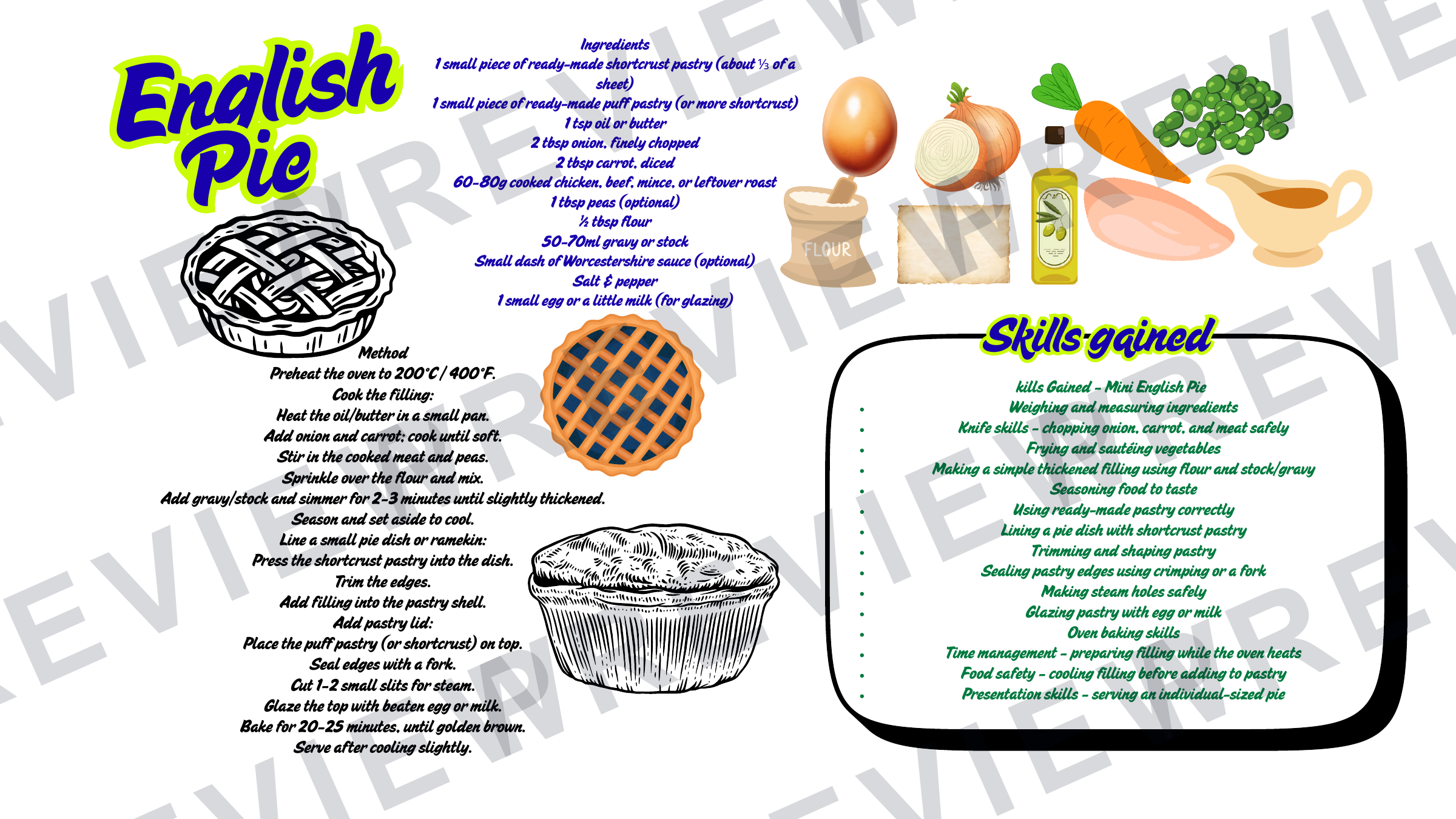Year 8 recipe book for term rotation skill building  preview page 8
