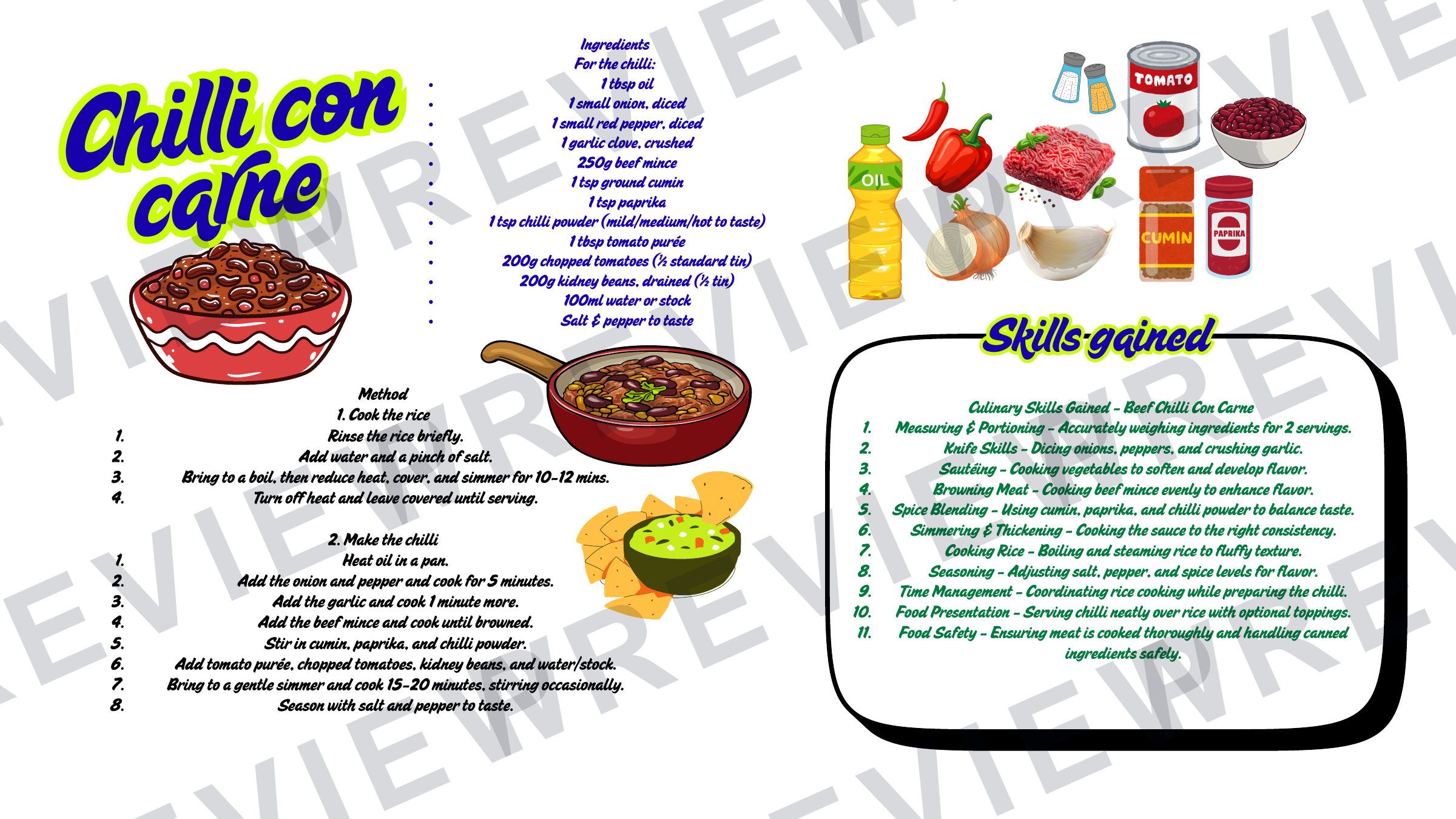 Year 8 recipe book for term rotation skill building  preview page 10
