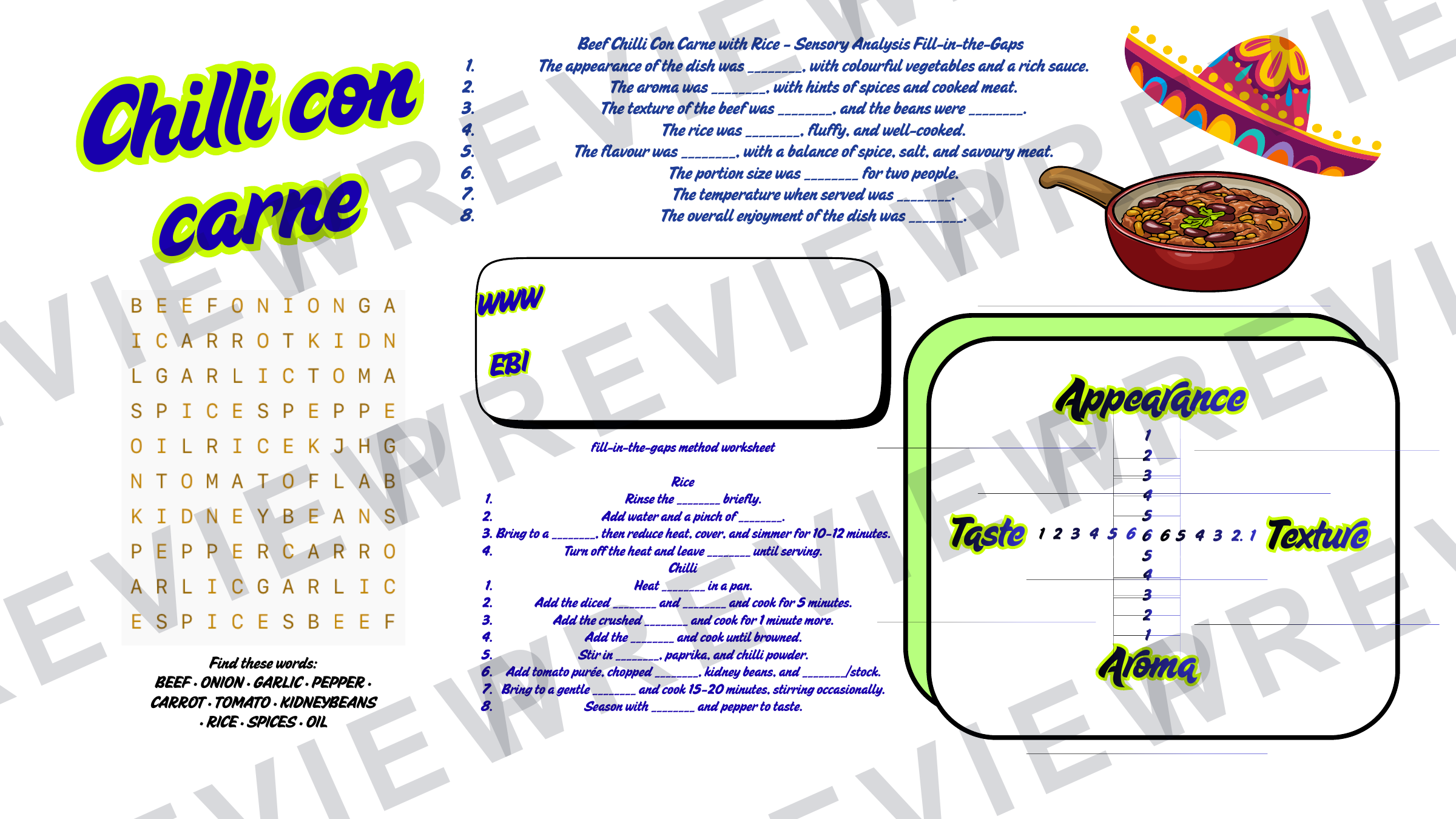 Year 8 recipe book for term rotation skill building  preview page 11