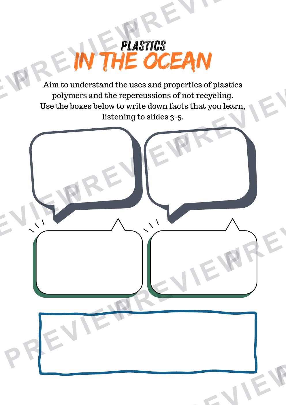 Plastics in the ocean year 9 booklet design, analyse and make  preview page 2