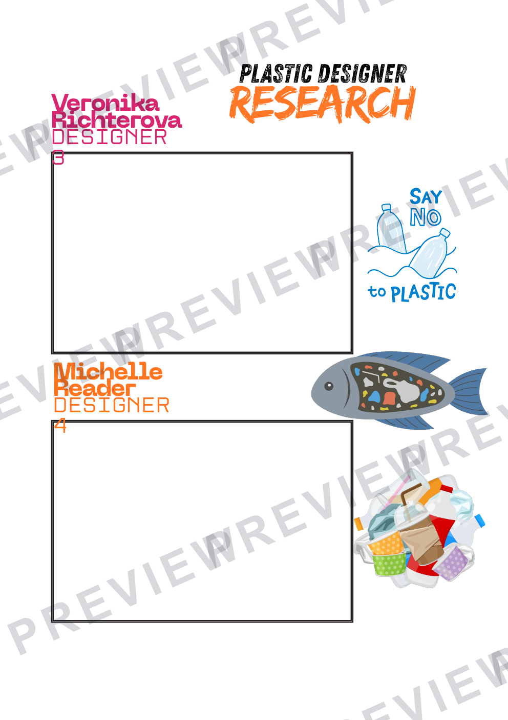 Plastics in the ocean year 9 booklet design, analyse and make  preview page 5