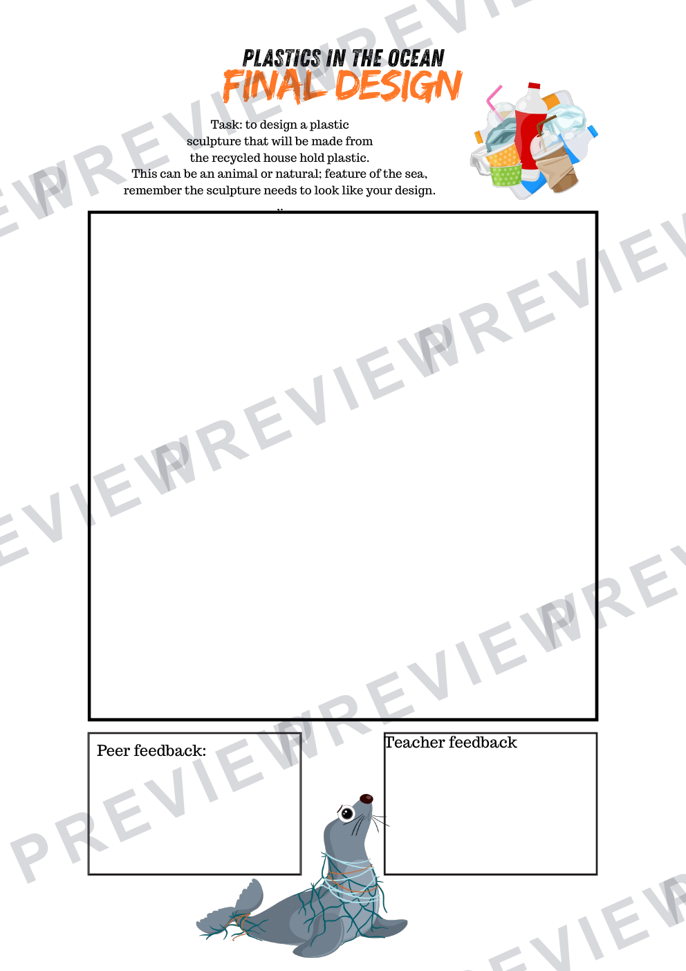 Plastics in the ocean year 9 booklet design, analyse and make  preview page 12