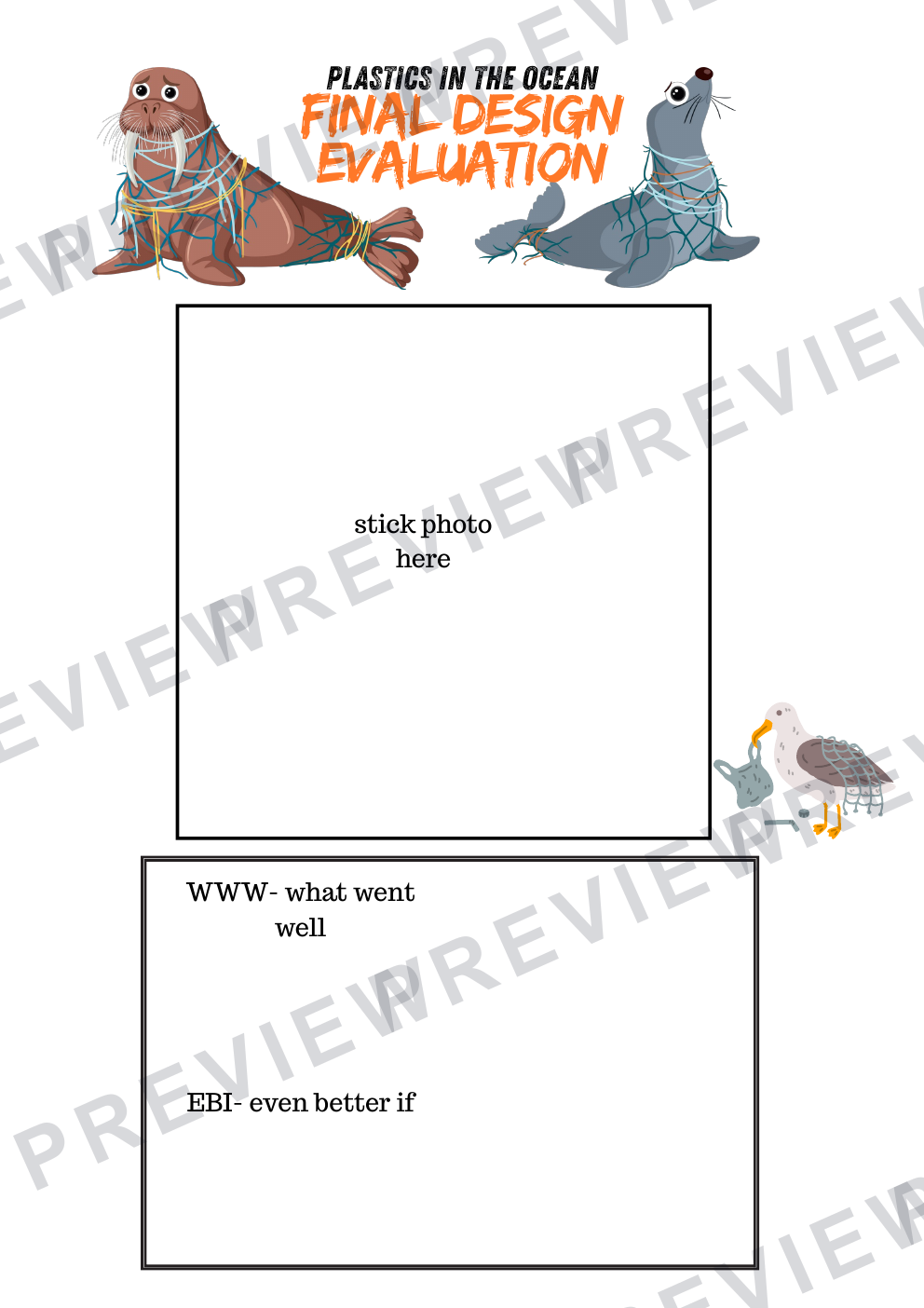 Plastics in the ocean year 9 booklet design, analyse and make  preview page 13