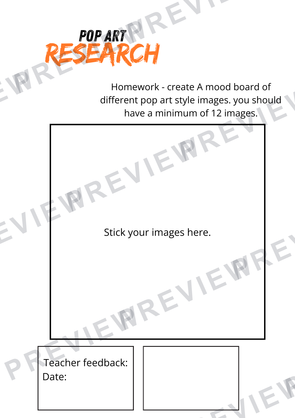 Textiles POP art cushion work booklet KS3 preview page 3
