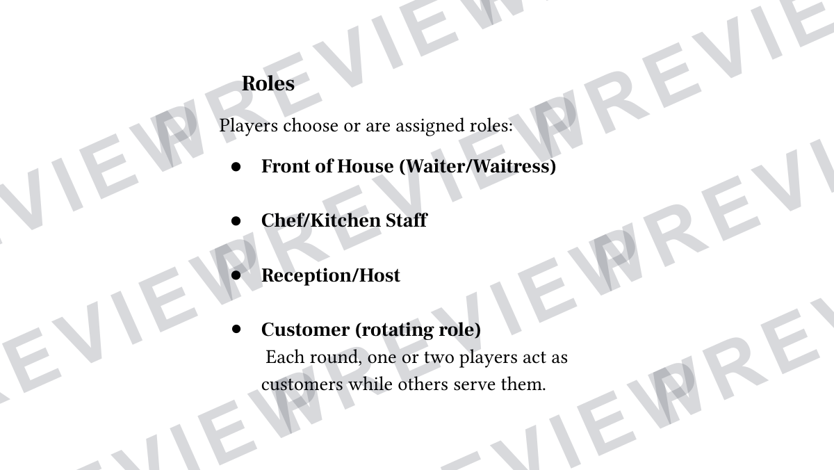 Service stars hospitality game for KS3/4  preview page 3