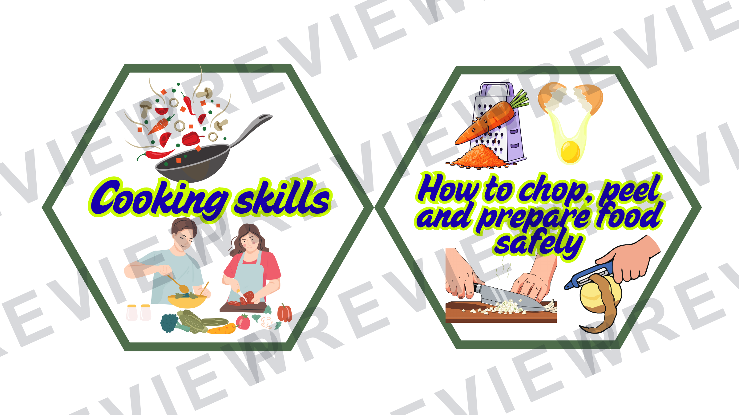 Hexagon display catering skills display  preview page 1