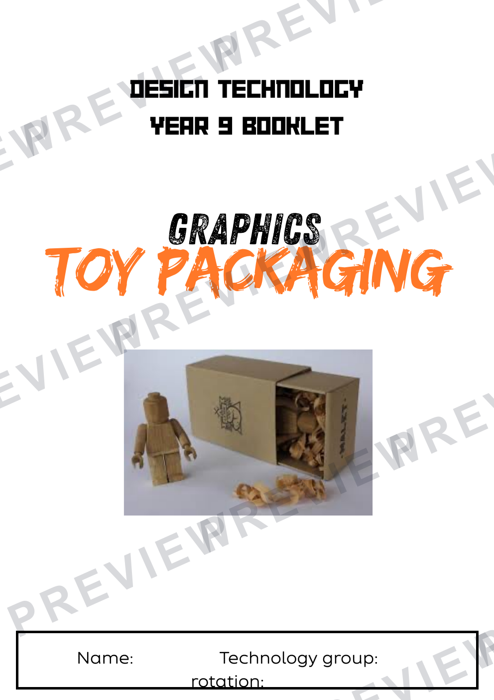 Graphics product packaging booklet aimed at year 9  preview page 1